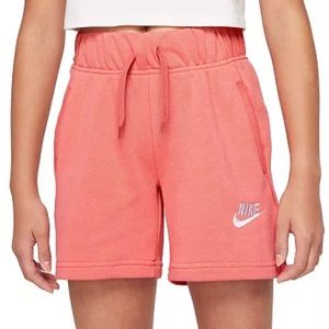 NWT Girls Nike French Terry Shorts Peach Size M